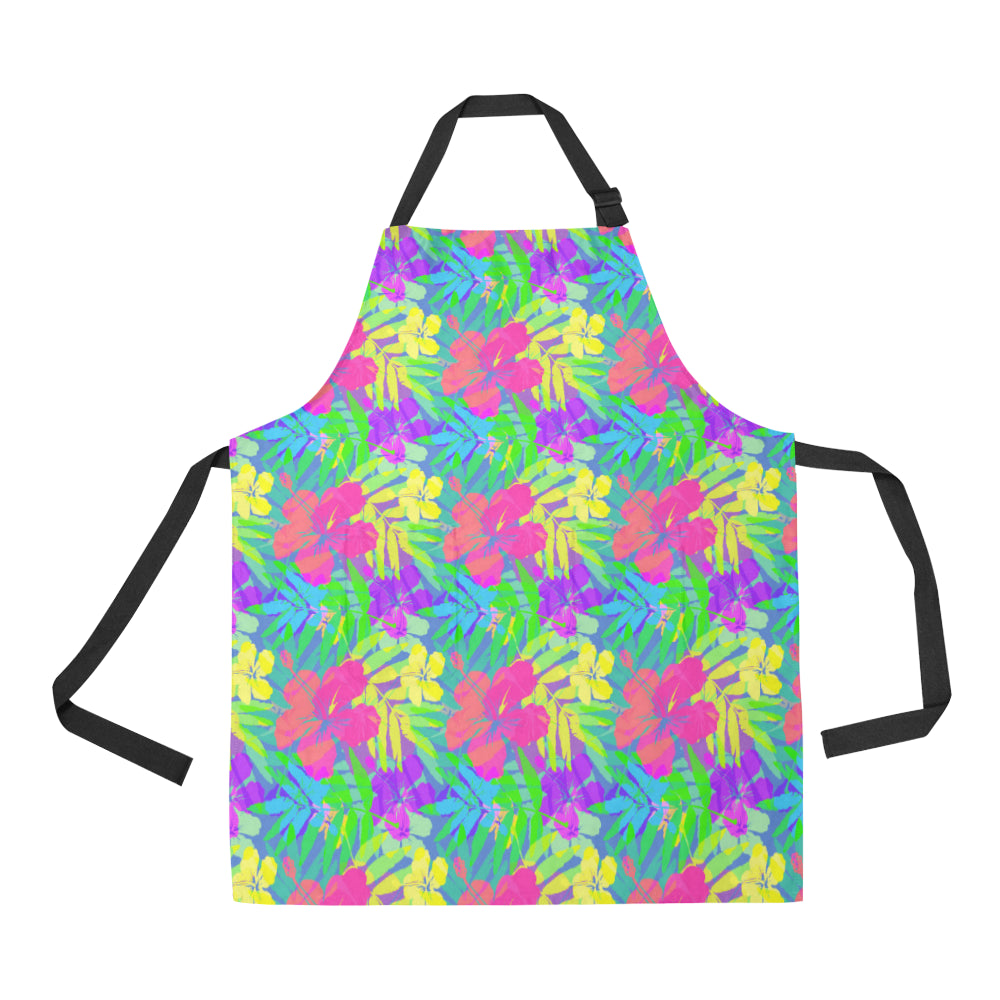 Neon Tropical Pattern Print Design A03 Apron with Pocket