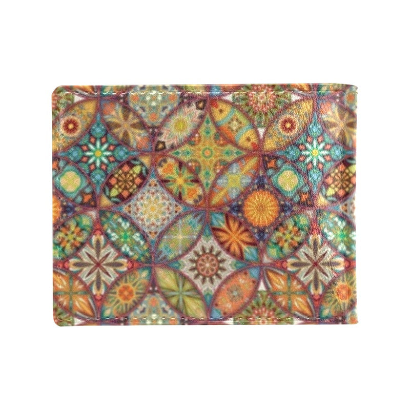 Mandala Flower Themed Design Print Men's ID Card Wallet