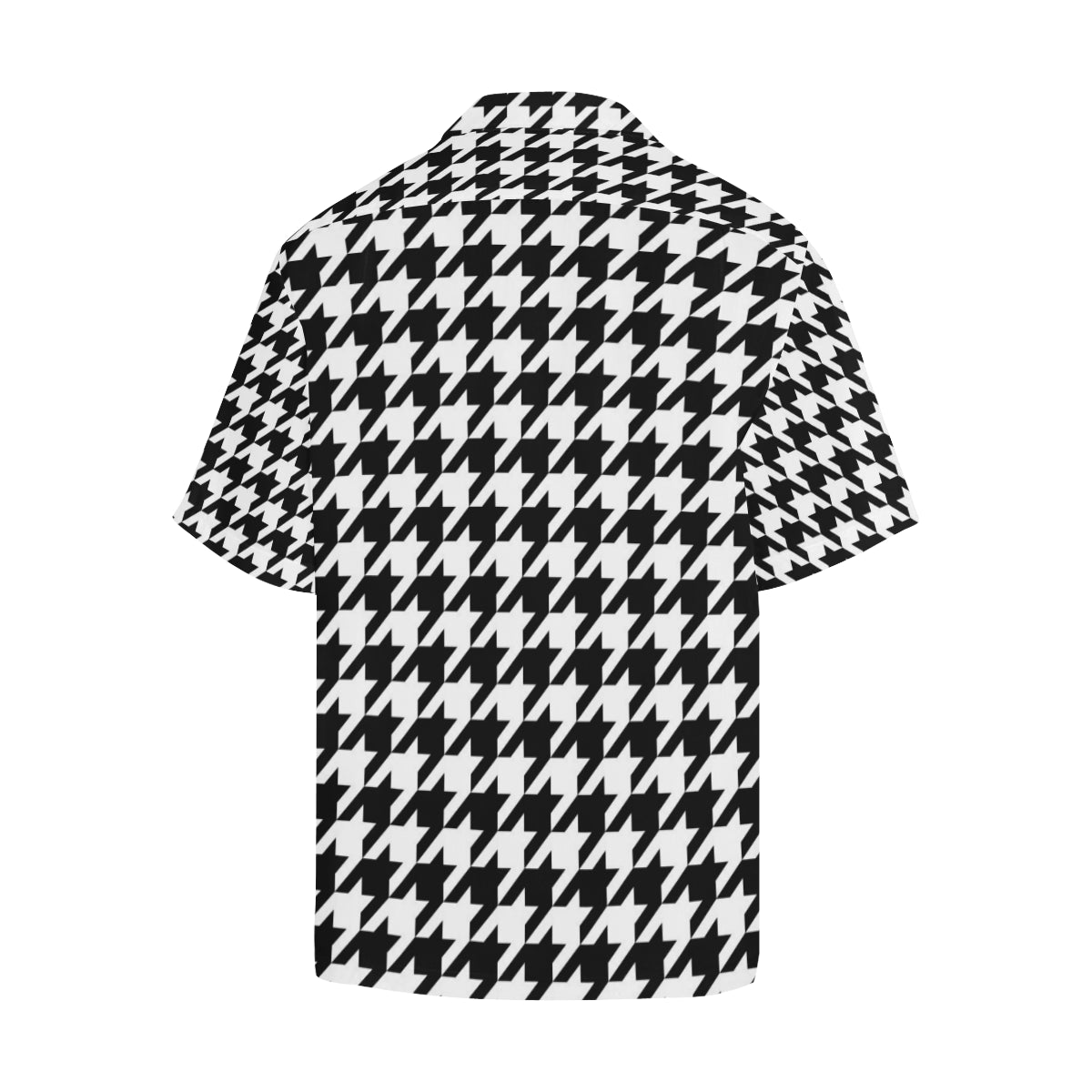 Houndstooth Black White  Pattern Print Design 05 Men's Hawaiian Shirt