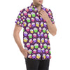 Cupcake Pattern Print Design CP07 Men's Short Sleeve Button Up Shirt