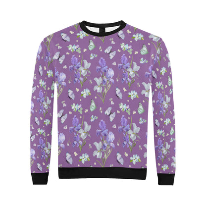 Iris Pattern Print Design IR09 Men Long Sleeve Sweatshirt