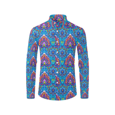 lotus Boho Pattern Print Design LO010 Men's Long Sleeve Shirt