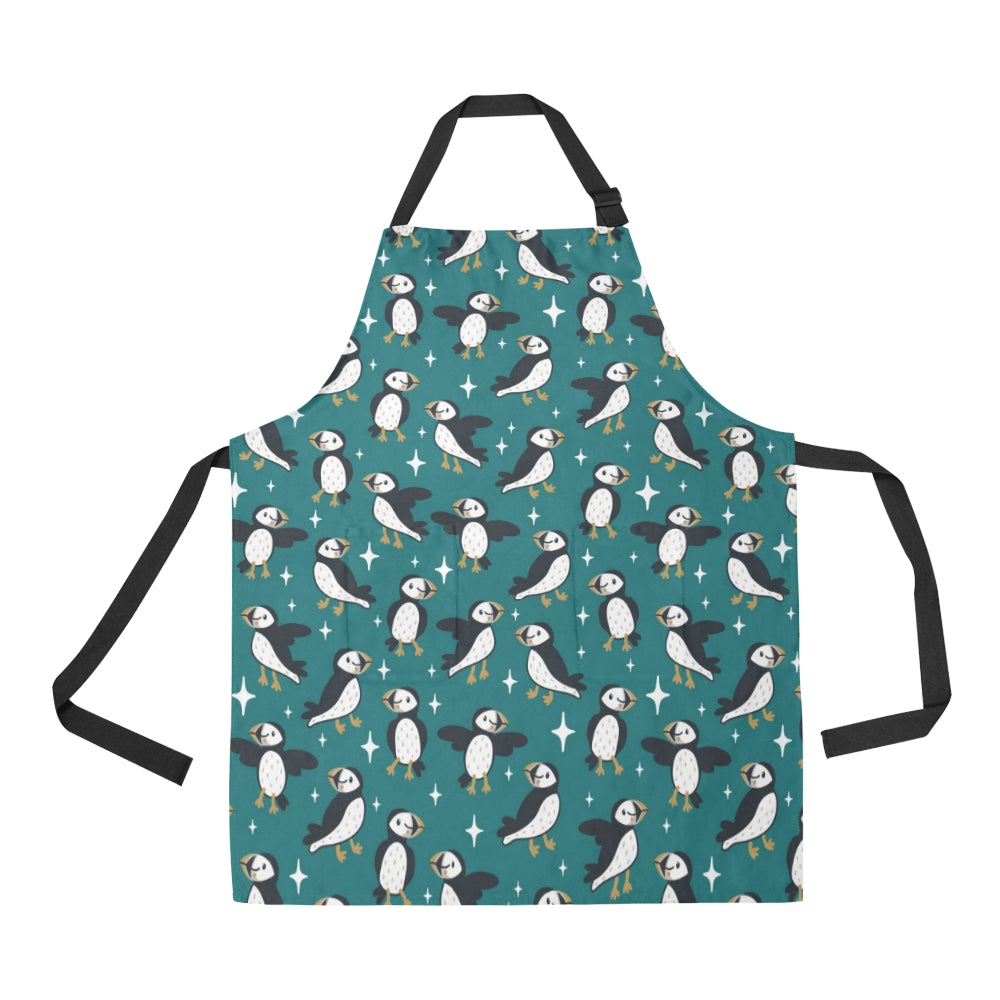 Puffin Pattern Print Design A05 Apron with Pocket