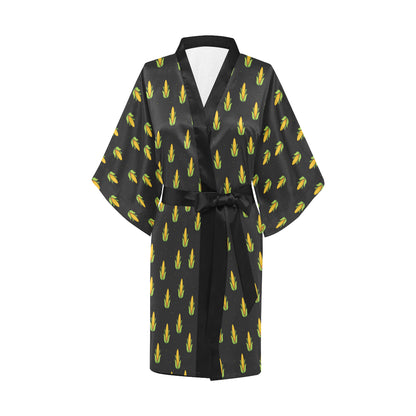 Corn Pattern Print Design 04 Women's Short Kimono