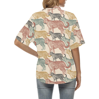 Jaguar Pattern Print Design 01 Women's Hawaiian Shirt