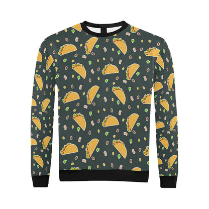 Taco Pattern Print Design TC02 Men Long Sleeve Sweatshirt