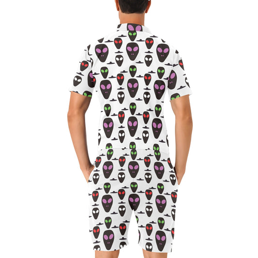 Alien Pattern Print Design 06 Men's Romper