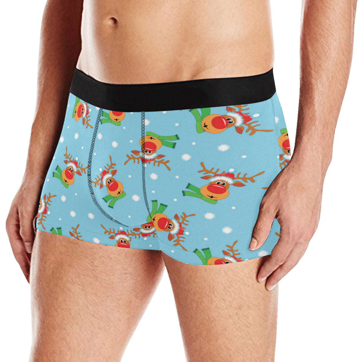 Reindeer cute Pattern Print Design 02 Men's Boxer Briefs