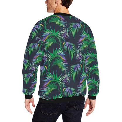 Palm Leaves Pattern Print Design PL04 Men Long Sleeve Sweatshirt