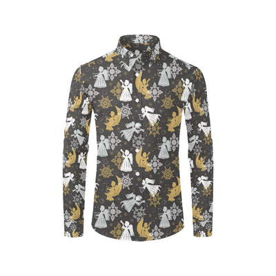 Angel Pattern Print Design 04 Men's Long Sleeve Shirt