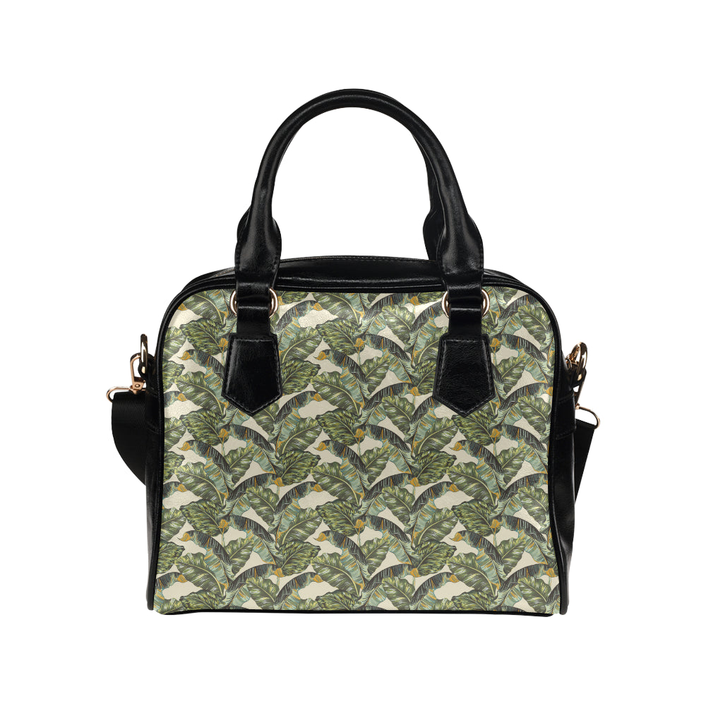 Banana Leaf Pattern Print Design 04 Shoulder Handbag