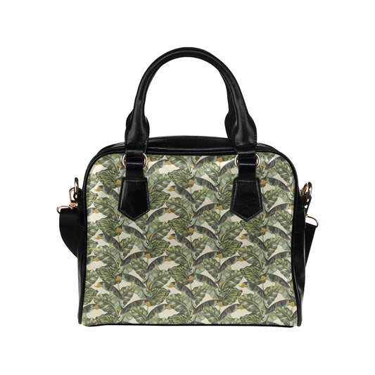 Banana Leaf Pattern Print Design 04 Shoulder Handbag