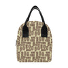 Tiki Brown Mask Print Insulated Lunch Bag