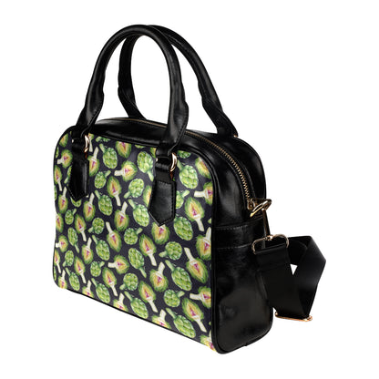 Artichoke Pattern Print Design 01 Shoulder Handbag