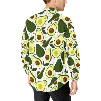 Avocado Pattern Print Design AC06 Men's Long Sleeve Shirt