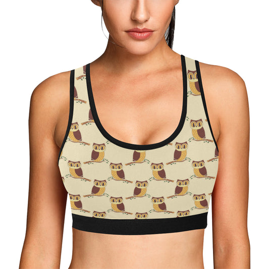 Owl Pattern Print Design A07 Sports Bra