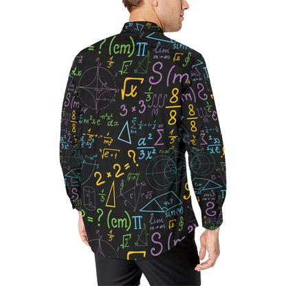 Math Pattern Print Design 03 Men's Long Sleeve Shirt