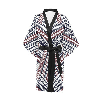 Polynesian Tribal line Women's Short Kimono