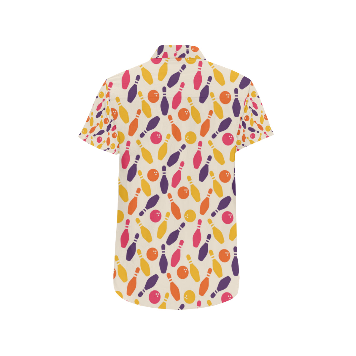 Bowling Pattern Print Design 06 Men's Short Sleeve Button Up Shirt
