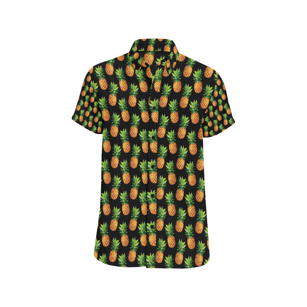 Pineapple Cute Print Design Pattern Men's Short Sleeve Button Up Shirt