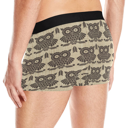 Owl Pattern Print Design A01 Men's Boxer Briefs