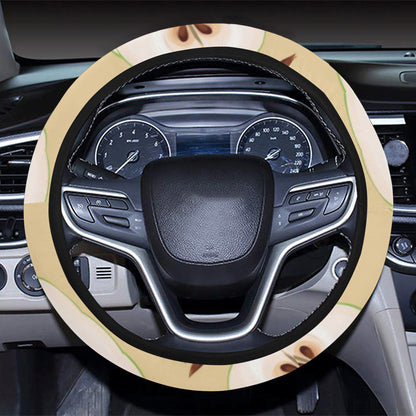 Apple Pattern Print Design AP07 Steering Wheel Cover with Elastic Edge