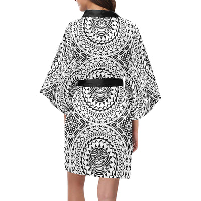 Polynesian Tribal Symbol Women Kimono Robe