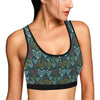 Rooster Hand Draw Design Sports Bra