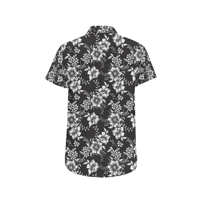Gerberas Pattern Print Design GB02 Men's Short Sleeve Button Up Shirt
