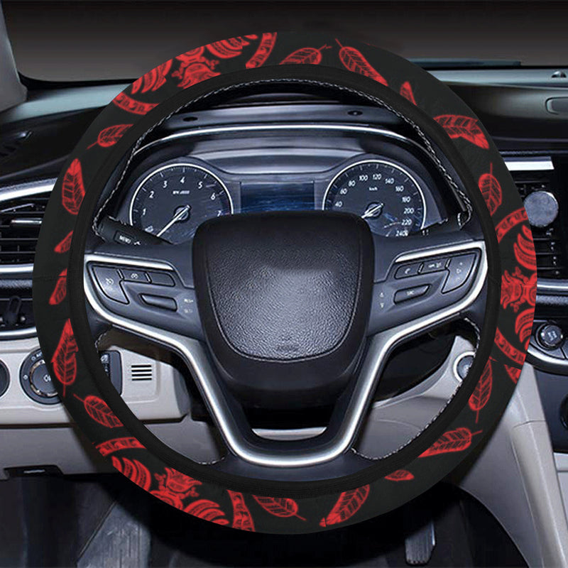 Native American Eagle Themed Print Steering Wheel Cover with Elastic Edge