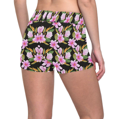 Magnolia Pattern Print Design MAG08 Yoga Shorts