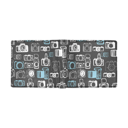 Camera Pattern Print Design 04 Men's ID Card Wallet