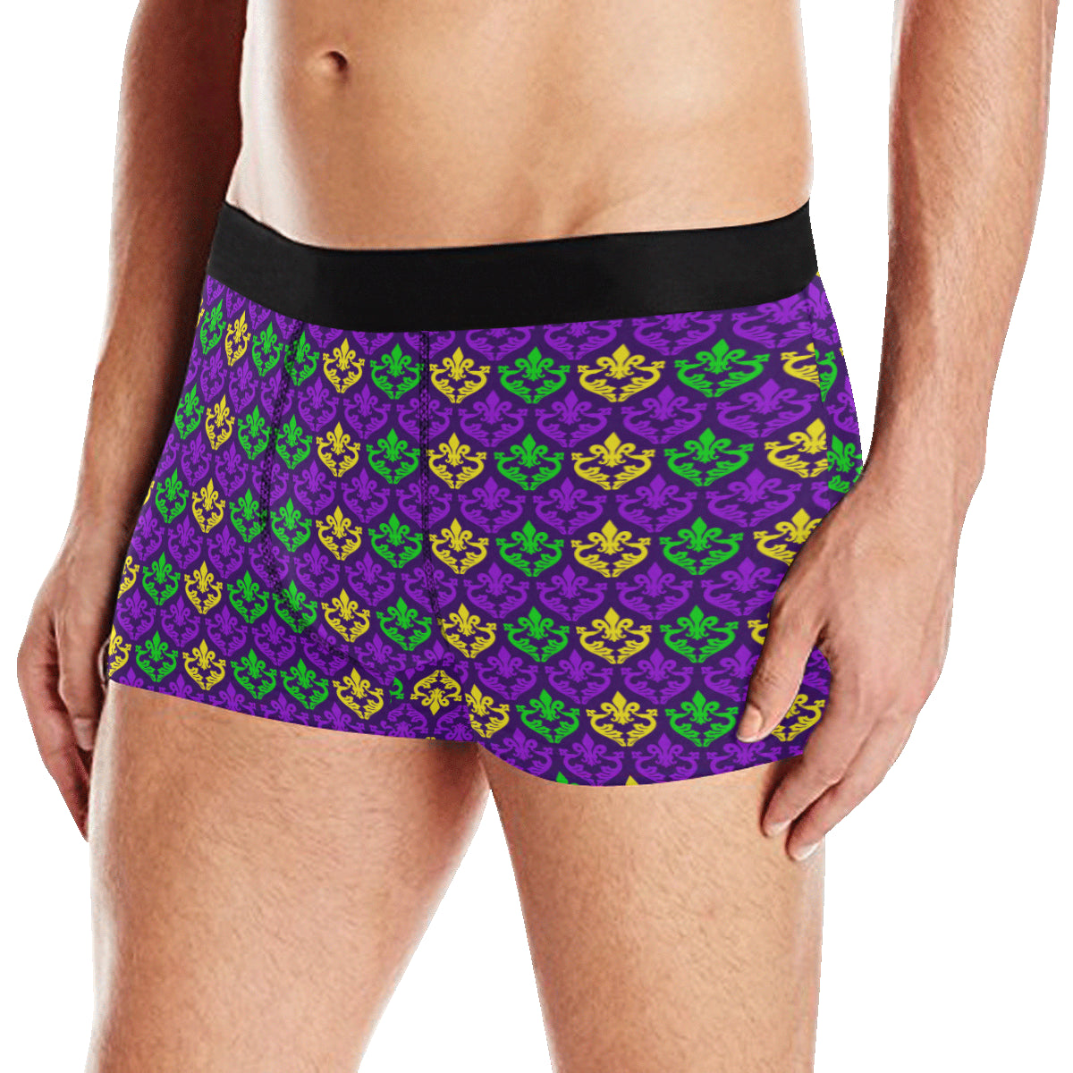 Mardi Gras Pattern Print Design 02 Men's Boxer Briefs