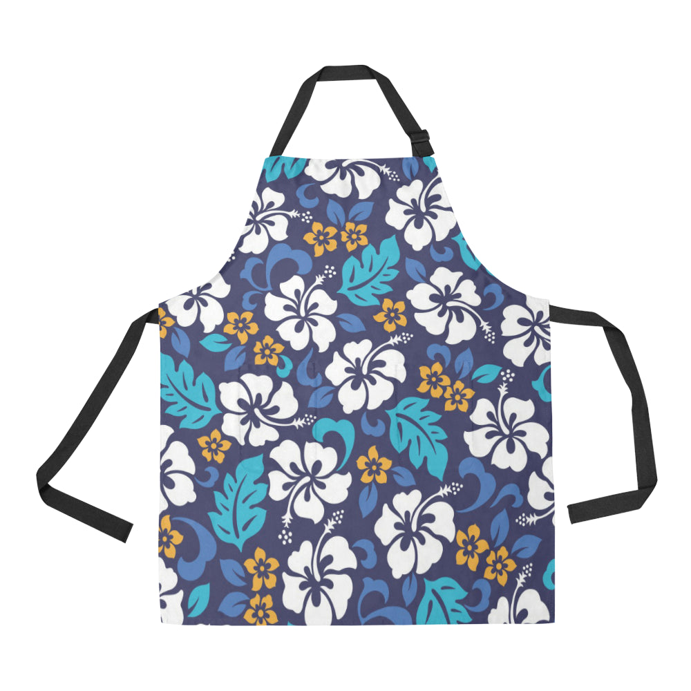 Hibiscus Pattern Print Design HB030 Apron with Pocket