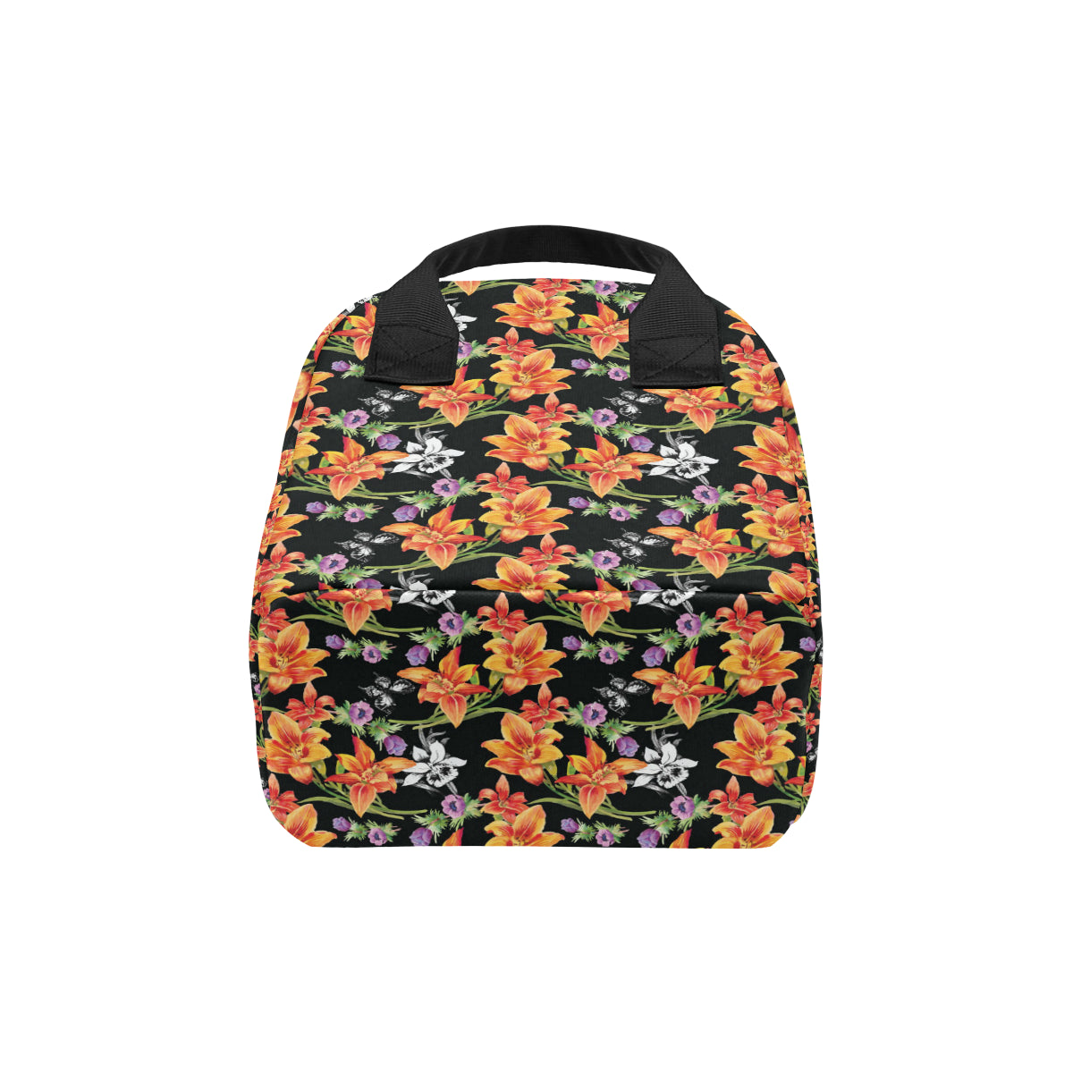 Tropical Flower Pattern Print Design TF02 Insulated Lunch Bag