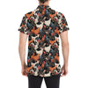 Chicken Print Pattern Men's Short Sleeve Button Up Shirt