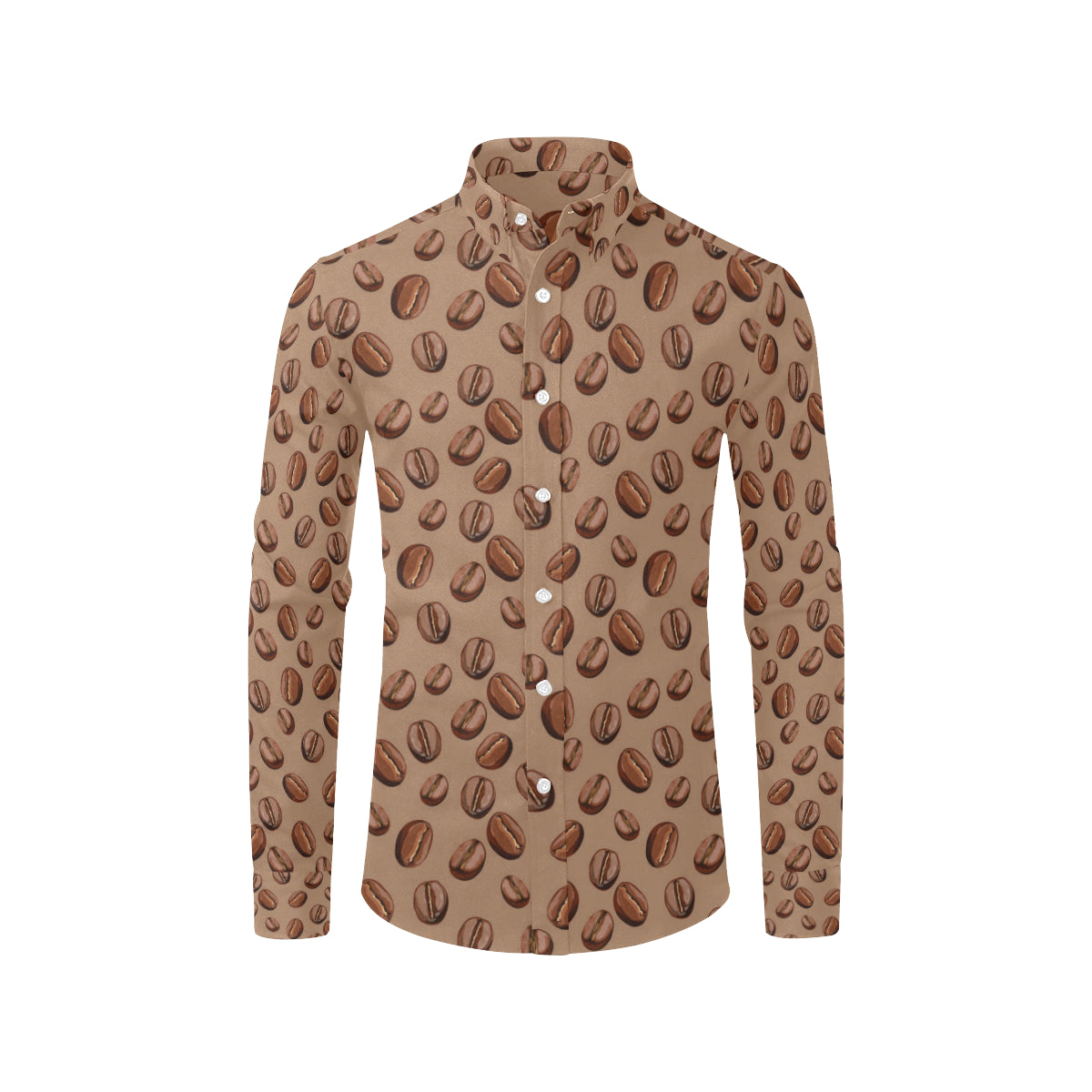 Coffee Pattern Print Design 07 Men's Long Sleeve Shirt