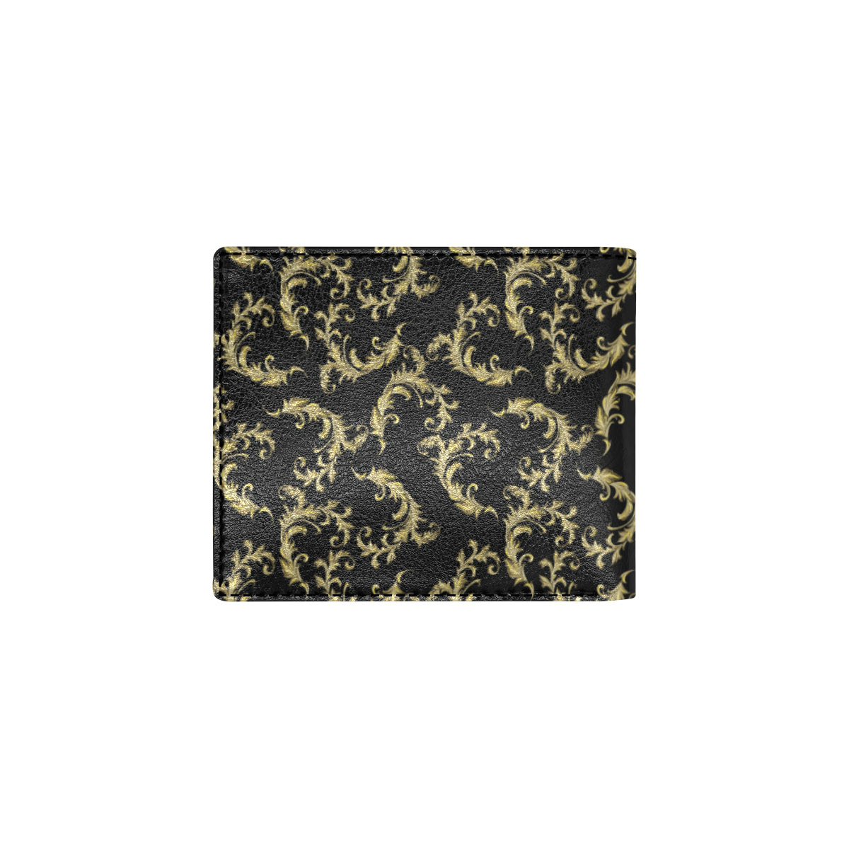 Baroque Golden Pattern Print Design 01 Men's ID Card Wallet