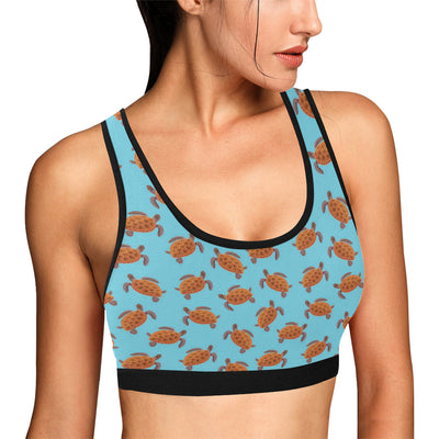 Brow Sea Turtle Print Pattern Sports Bra