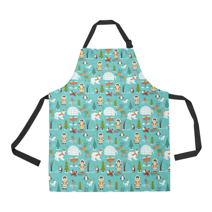 Eskimo Pattern Print Design 01 Apron with Pocket