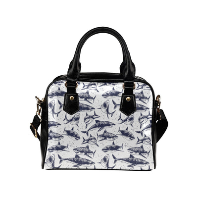 Great White Shark Pattern Print Design 02 Shoulder Handbag