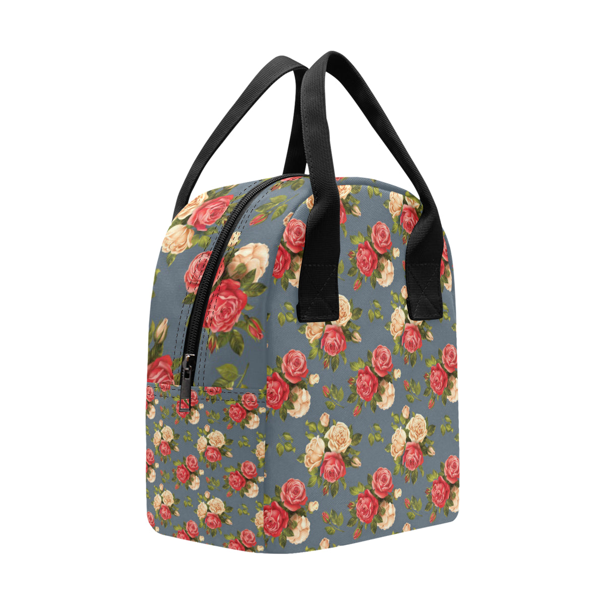 Rose Pattern Print Design RO017 Insulated Lunch Bag