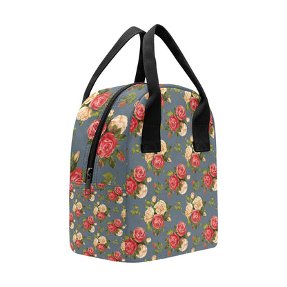 Rose Pattern Print Design RO017 Insulated Lunch Bag
