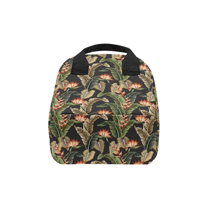 Tropical Flower Pattern Print Design TF014 Insulated Lunch Bag