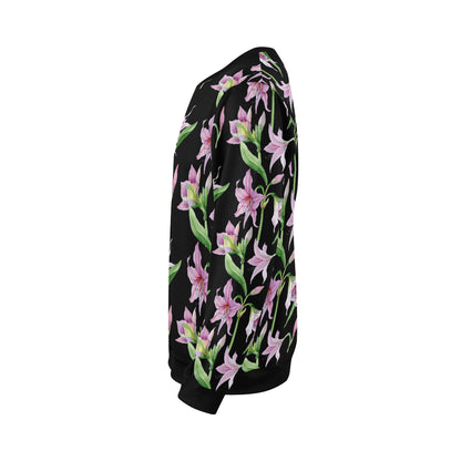 Amaryllis Pattern Print Design AL08 Men Long Sleeve Sweatshirt