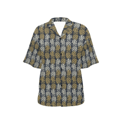Pineapple Print Design Pattern Women's Hawaiian Shirt