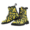 Yellow Hibiscus Pattern Print Design HB08 Women's Boots