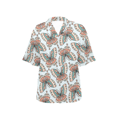 Butterfly Pattern Women's Hawaiian Shirt