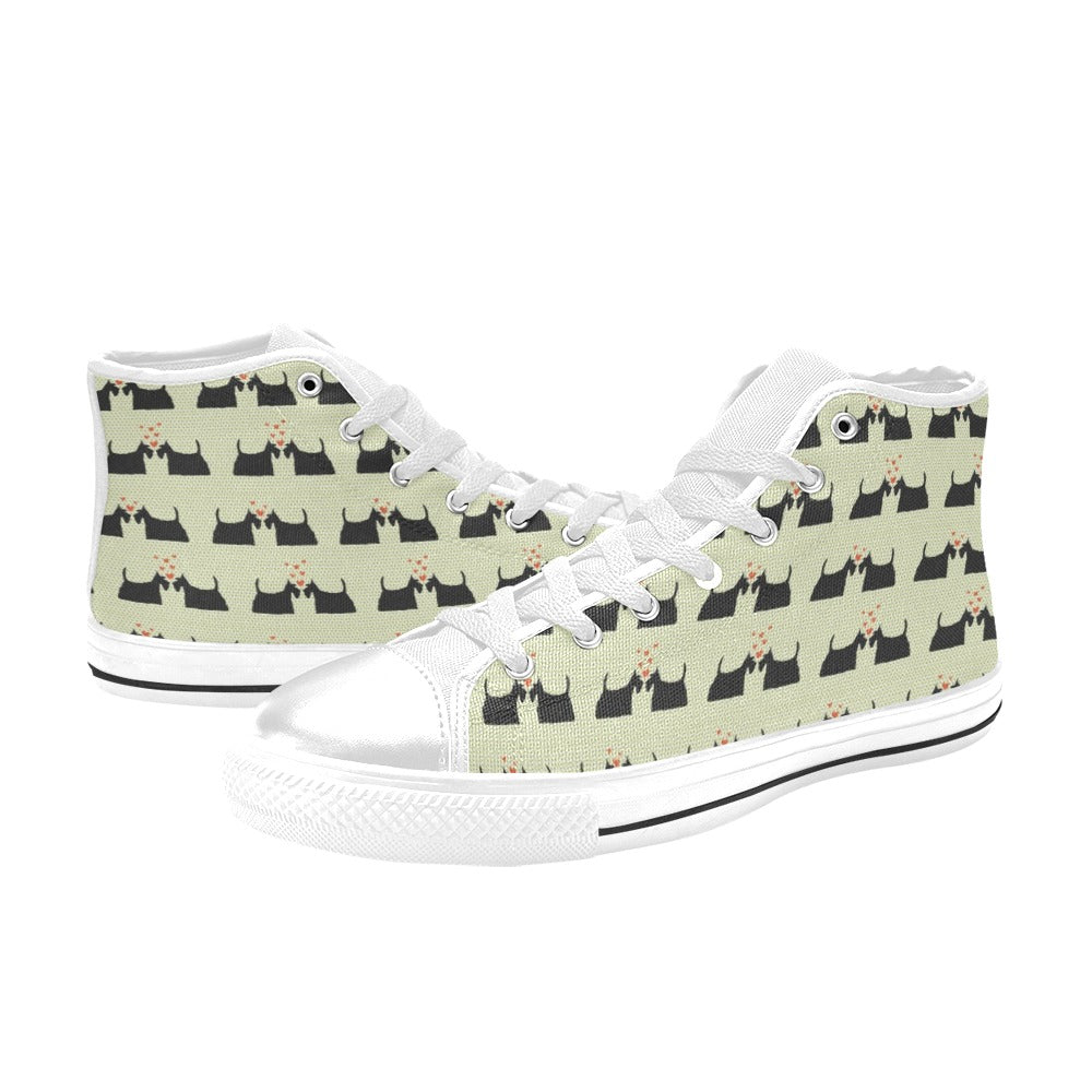 Scottish Terriers Print Design LKS304 High Top Women's White Shoes