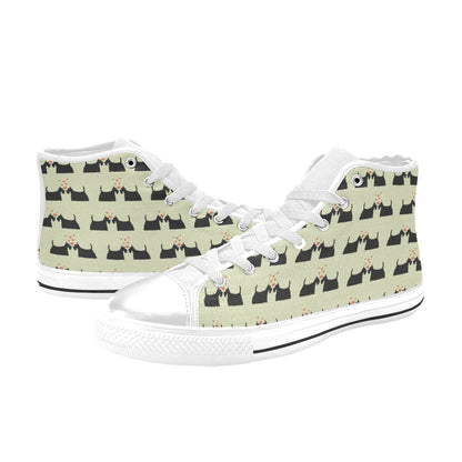 Scottish Terriers Print Design LKS304 High Top Women's White Shoes